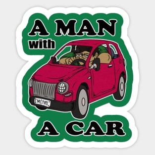 A Man With A Car Sticker